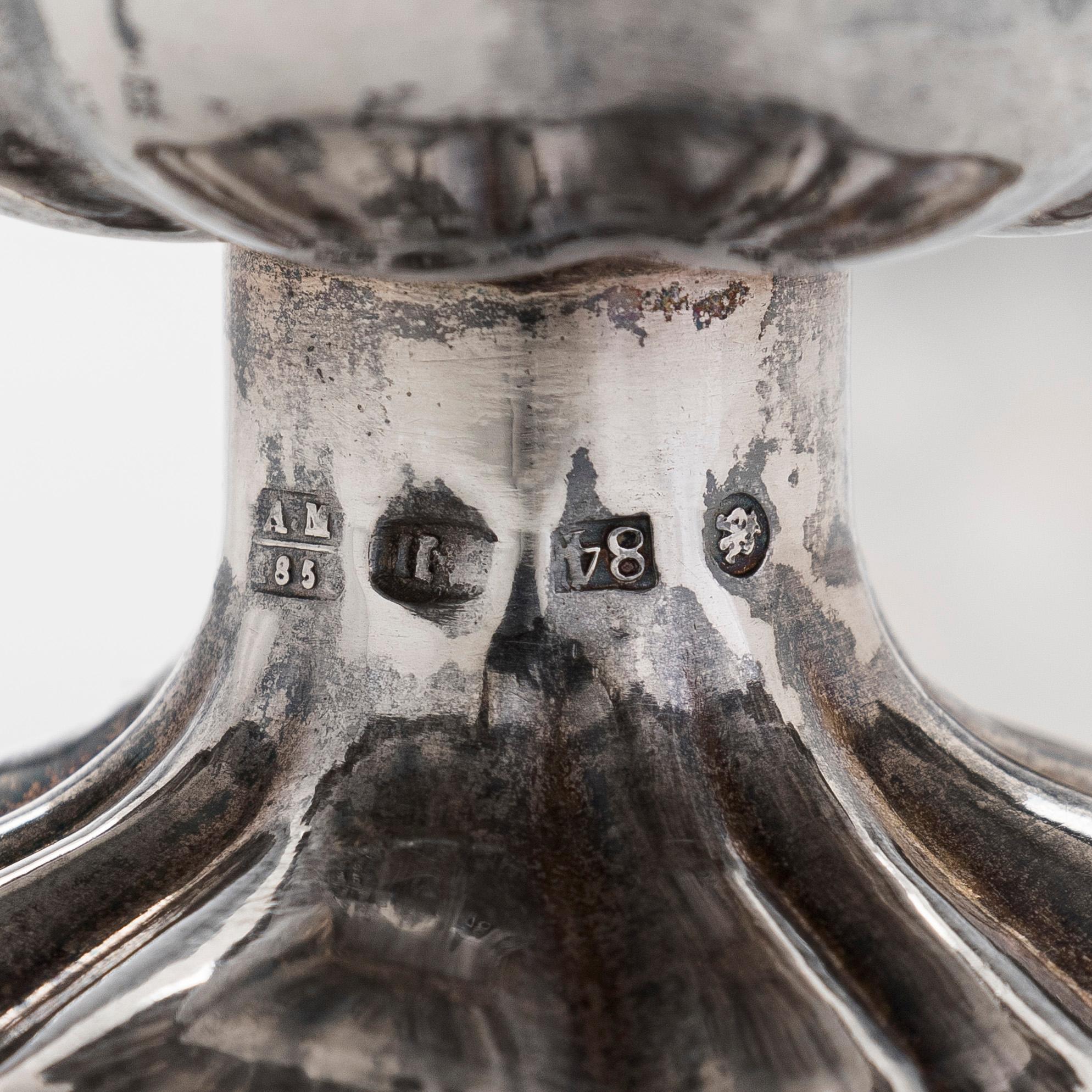 A pair of silver salt-cellars, St. Petersburg 1856.