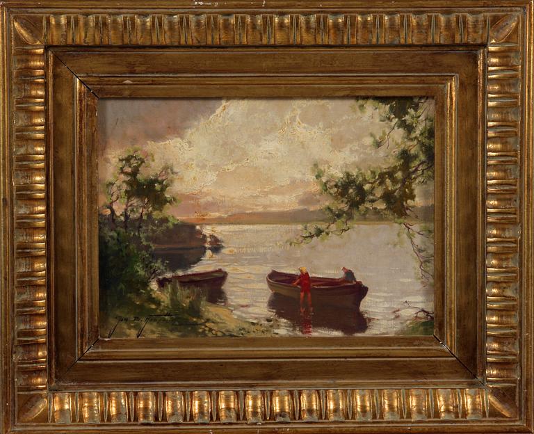 JAN BOHUMIL POSPISIL, olja på duk, sign.