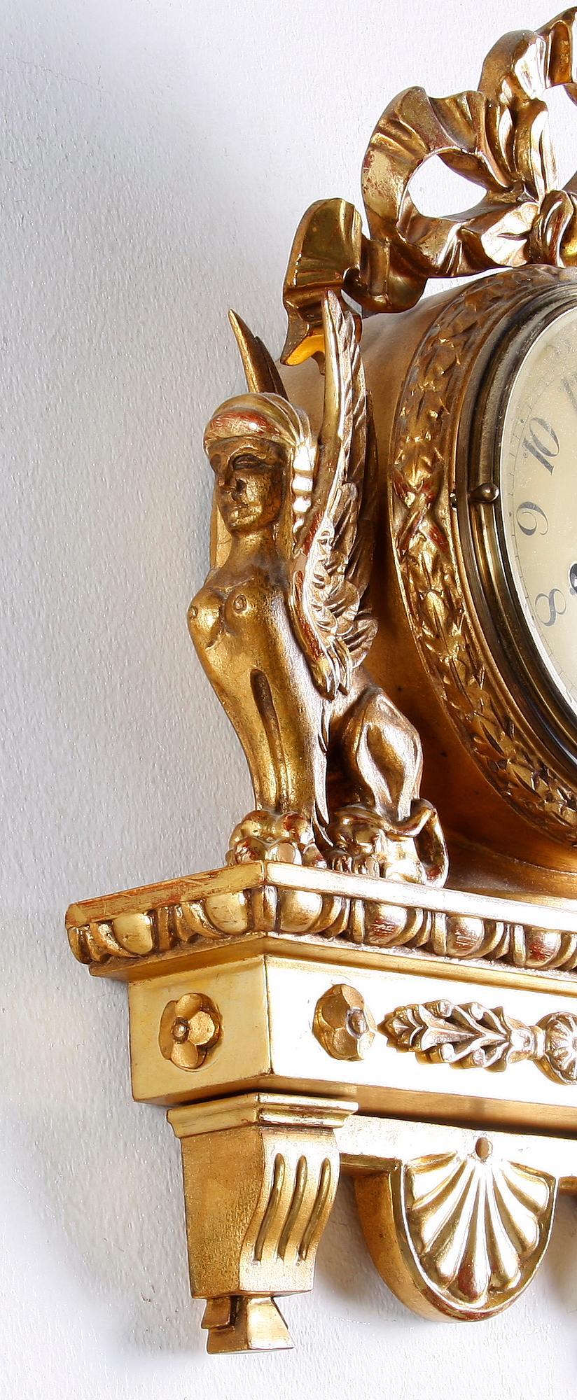 VÄGGPENDYL, empirestil, Ernst Lindberg, Stockholm.