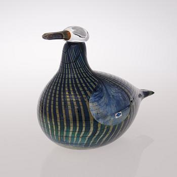 A glass bird, signed Oiva Toikka, Nuutajärvi Notsjö, 269/1000.