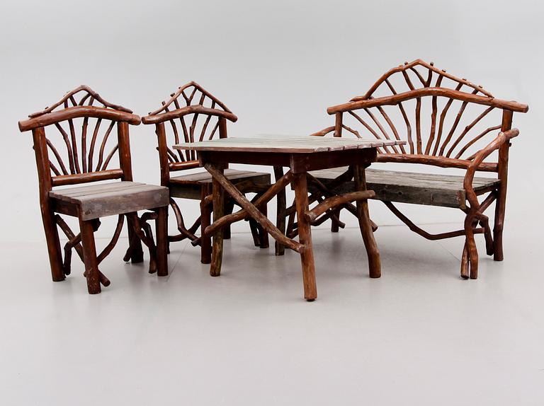 TRÄDGÅRDSMÖBEL, 4 delar, 1900-talets andra hälft.