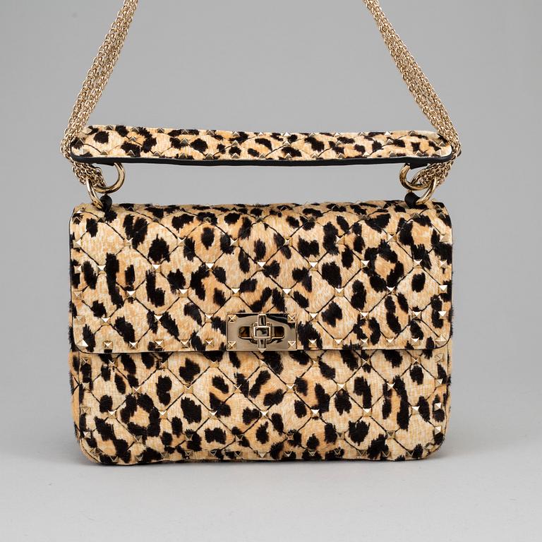 VALENTINO, "Leopard pony spike bag ".