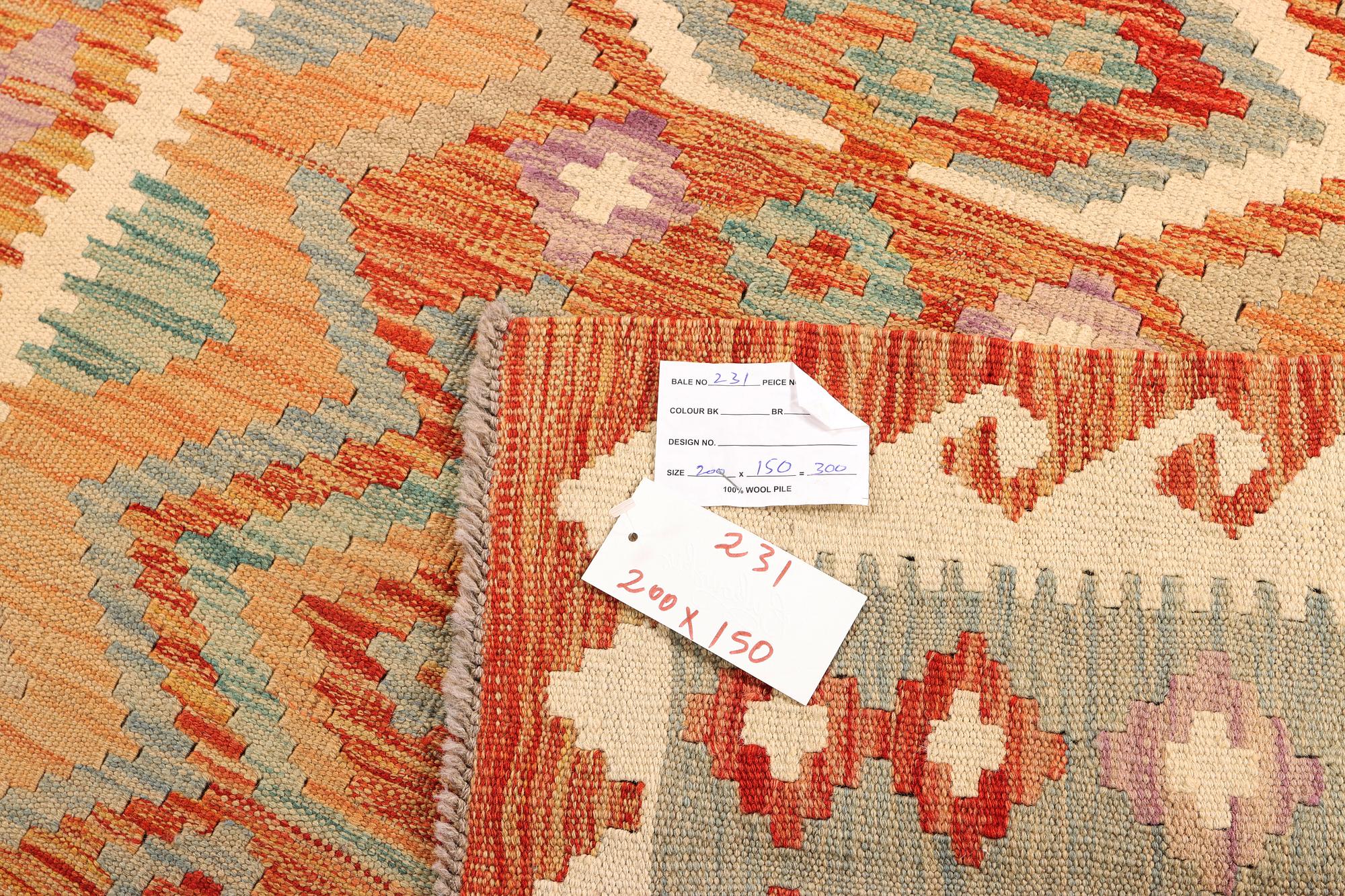 An Afghan Kilim rug, c. 200 x 150 cm.