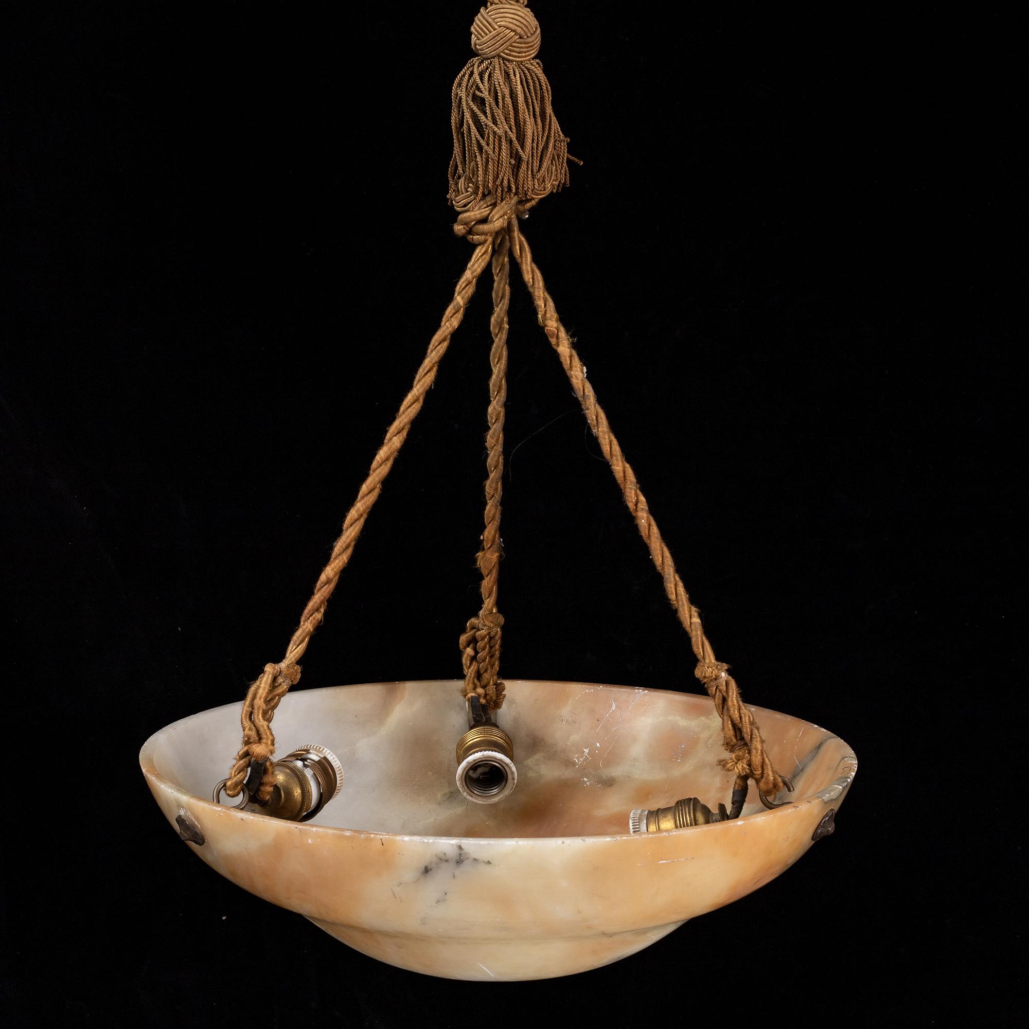 An alabaster ceiling light, 1920's.