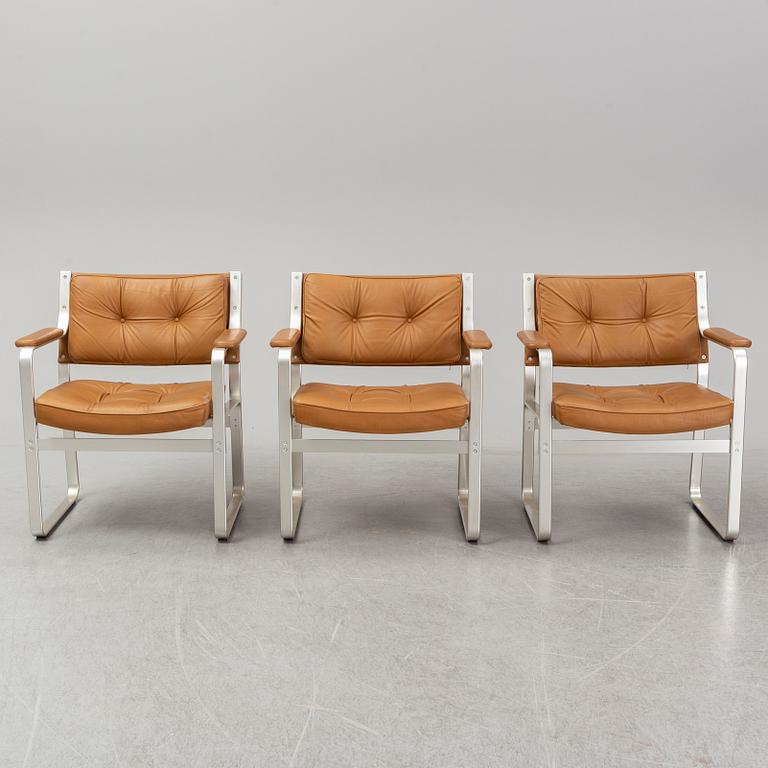 KARL ERIK EKSELIUS, fåtöljer 3 st, "Mondo", JOC.