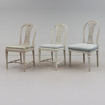 STOLAR, 3 st, gustaviansk resp. gustaviansk stil, 1700- och 1900-tal.