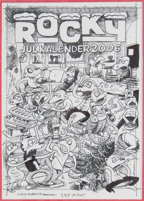 MARTIN KELLERMAN, indian ink with collage, signed.