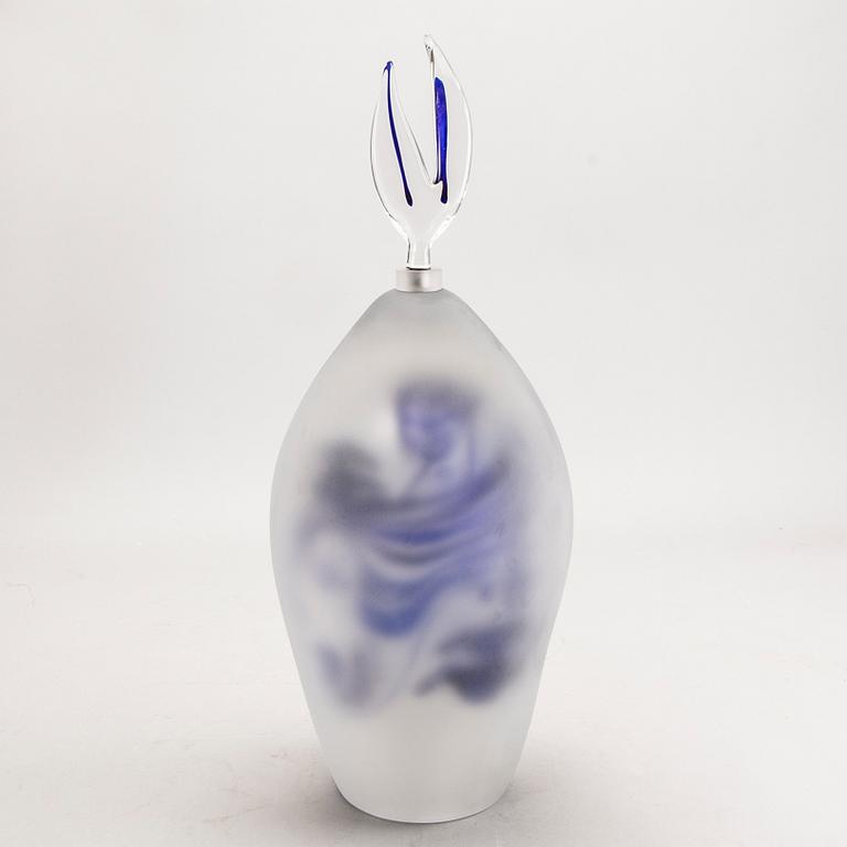 Hanne Dreutler, Arthur Zirnsack, "Drop", glass, grail Studio Åhus, signed, numbered and dated.