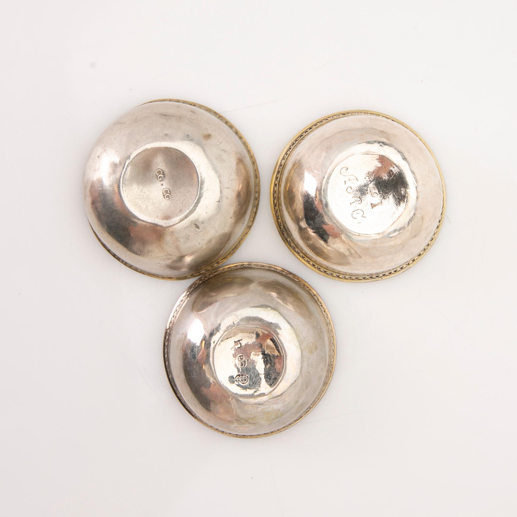 Tumblers, 3, silver, Conrad Gadd (active 1725–1750), Kristianstad.