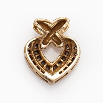Hänge, åttkantslipade diamanter, 14K guld.