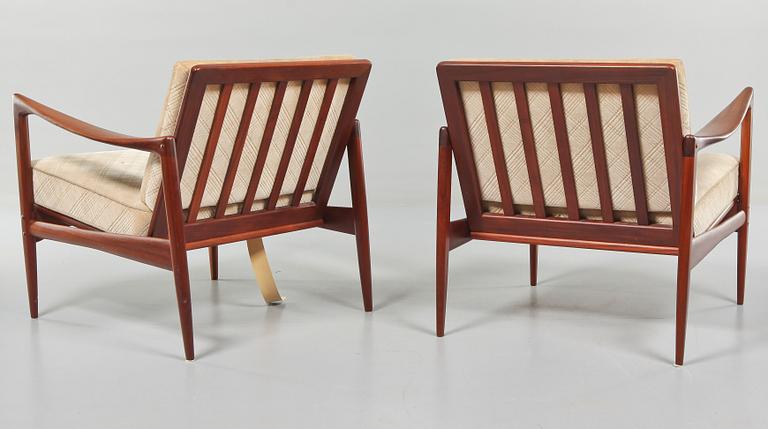 FÅTÖLJER, ett par, "Kandidaten", Ib Kofod-Larsen, OPE Möbler, Jönköping, 1960-tal.