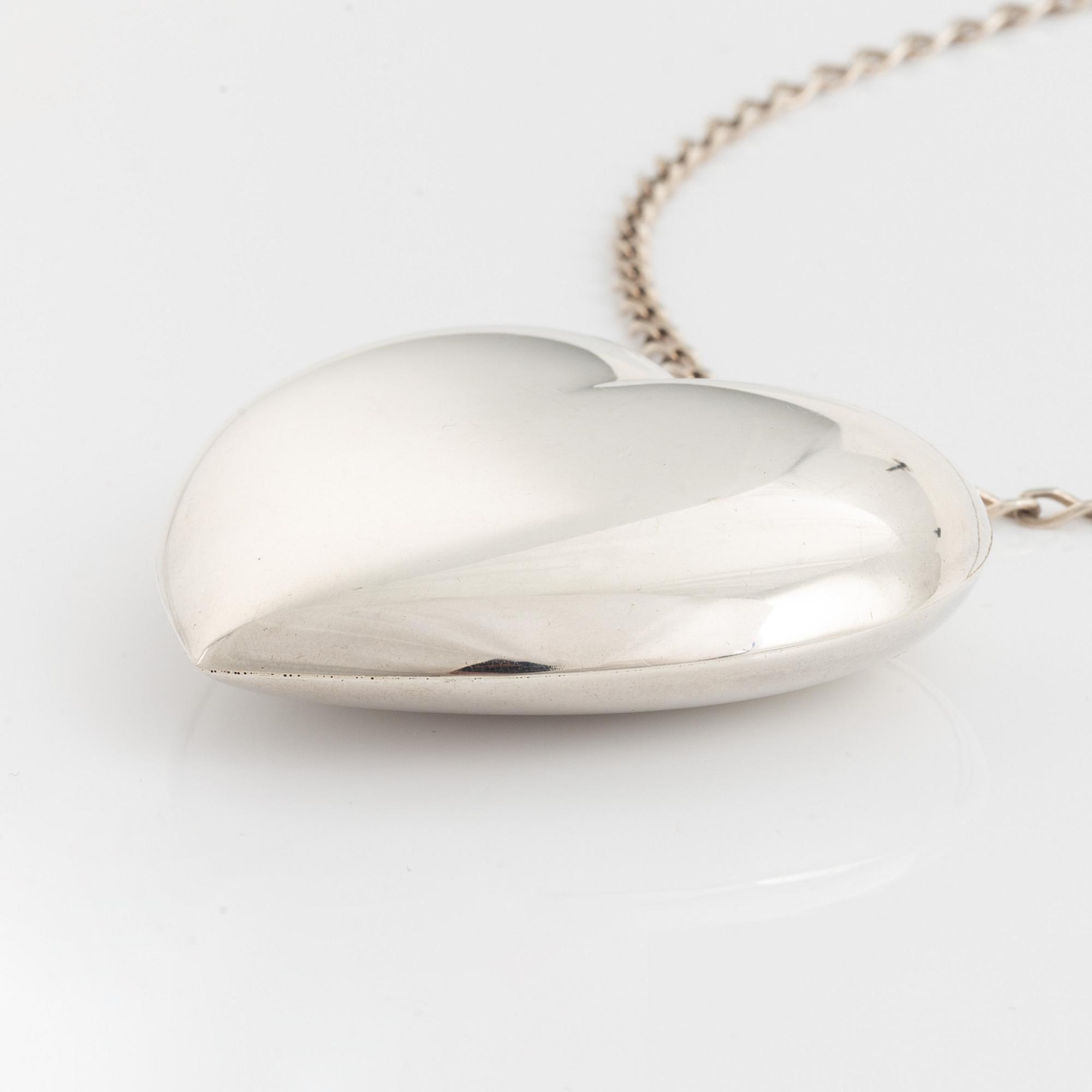 Hermann Siersbol, sterlingsilver large heart necklace, Denmark.