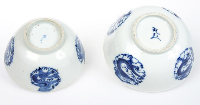 SKÅLAR, 4 st, porslin, Kina. 1800-tal.