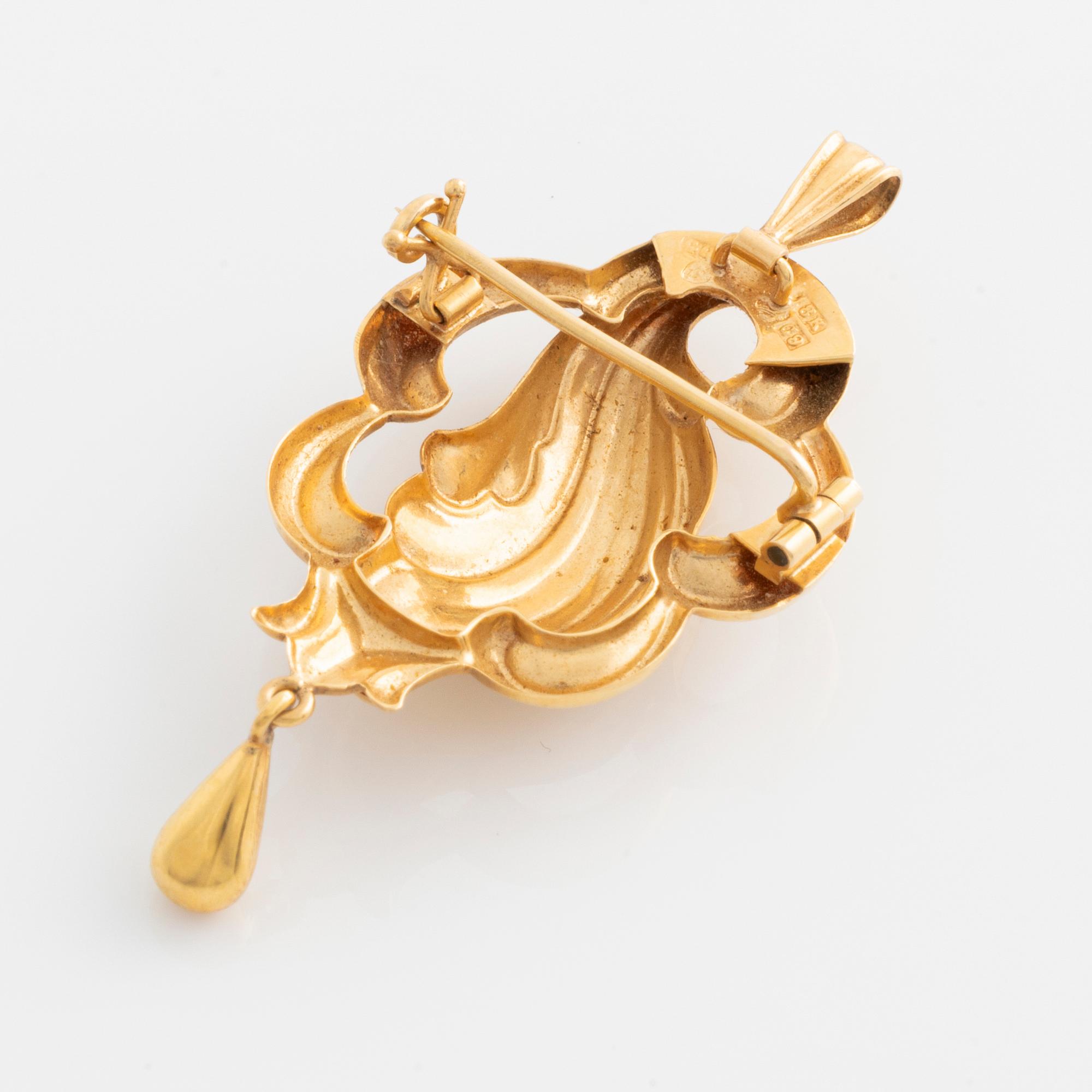 Hänge/brosch 18K guld, Göteborg 1953.