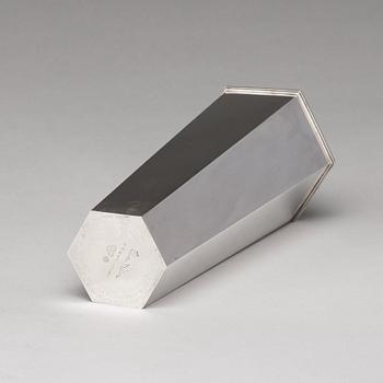 Wiwen Nilsson, a sterling silver hexagonal vase, Lund, Sweden 1965.