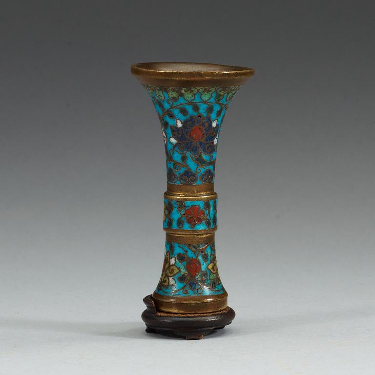 A cloisonné miniature vase, 17th Century.