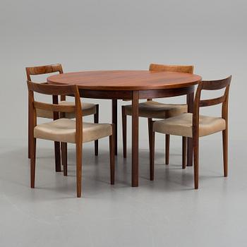 A dining table and four chairs by Nils Jonsson, Troeds Bjärnum.