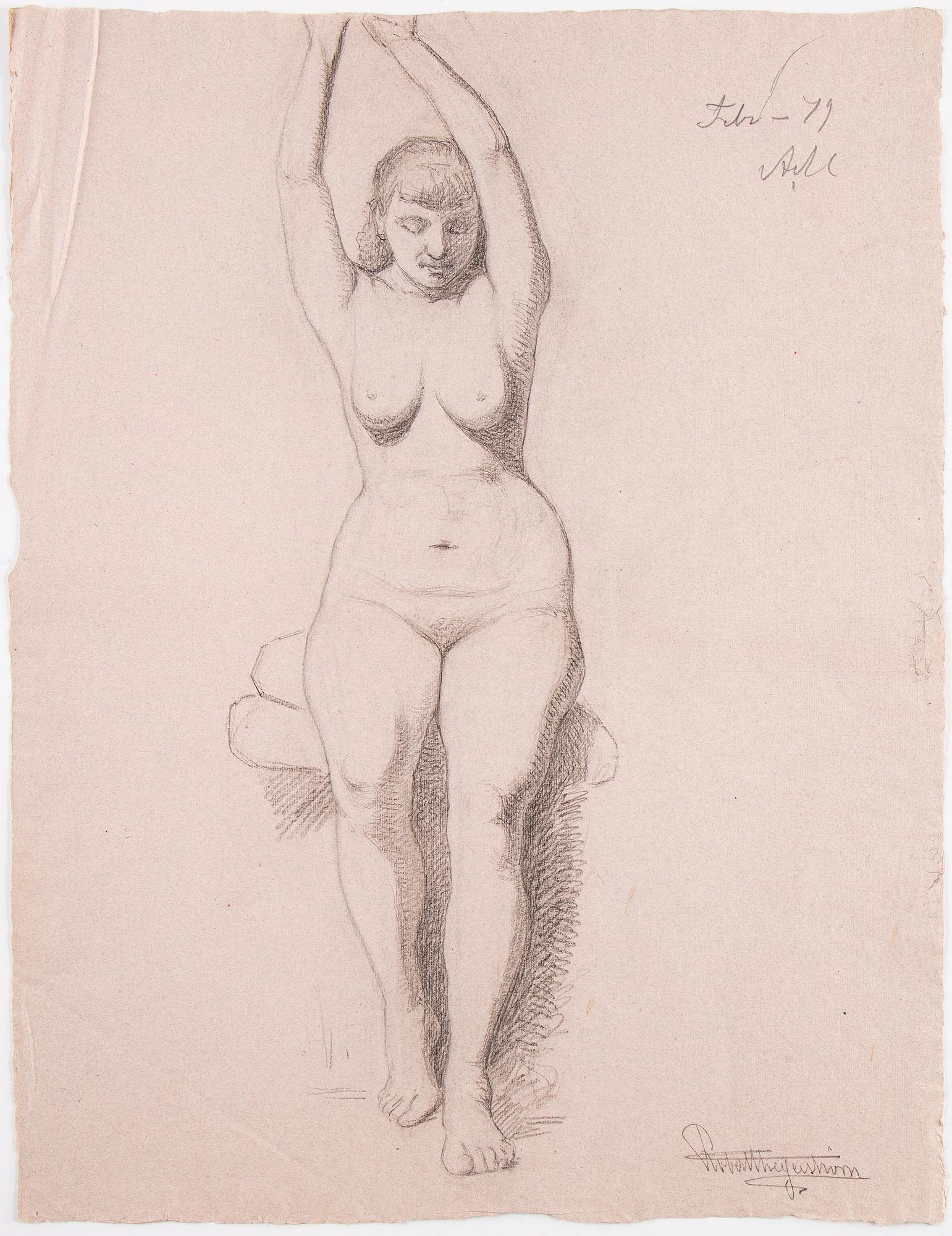 Eight signed and dated drawings by Robert Thegerström.