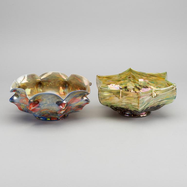 WILHELM KRALIK SOHNE, a set of three Art Deco glass bowls.