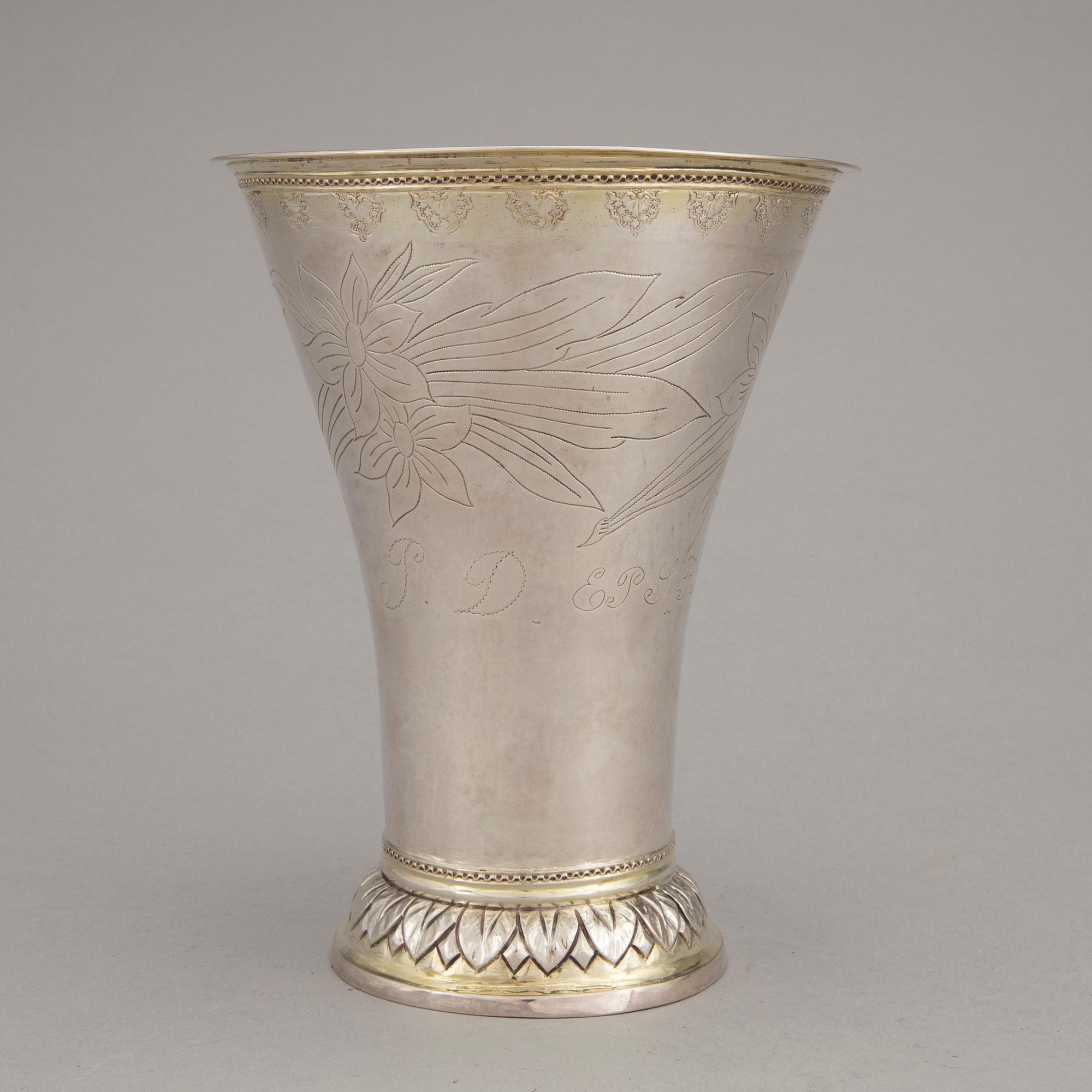 BÄGARE, silver, Olof Sedin, Gävle 1793. Vikt ca 305 gram.