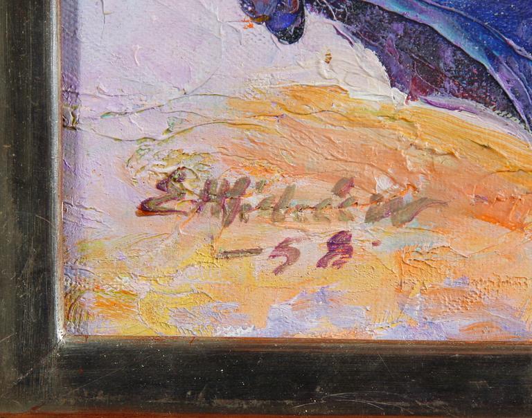 OKÄND KONSTNÄR. Olja på duk, sign. o dat. -58.