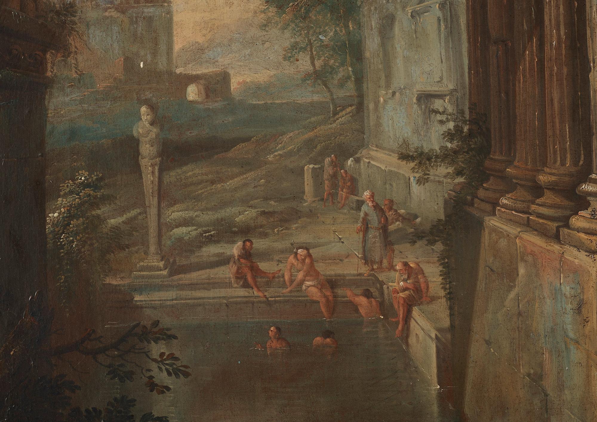 Giavanni Nicolas Servandoni, Capriccio with figures.