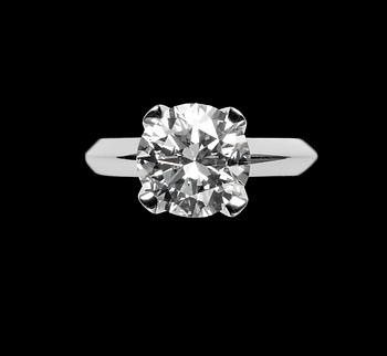 1016. A brilliant cut diamond ring, 2.36 cts. Cert. IGI.