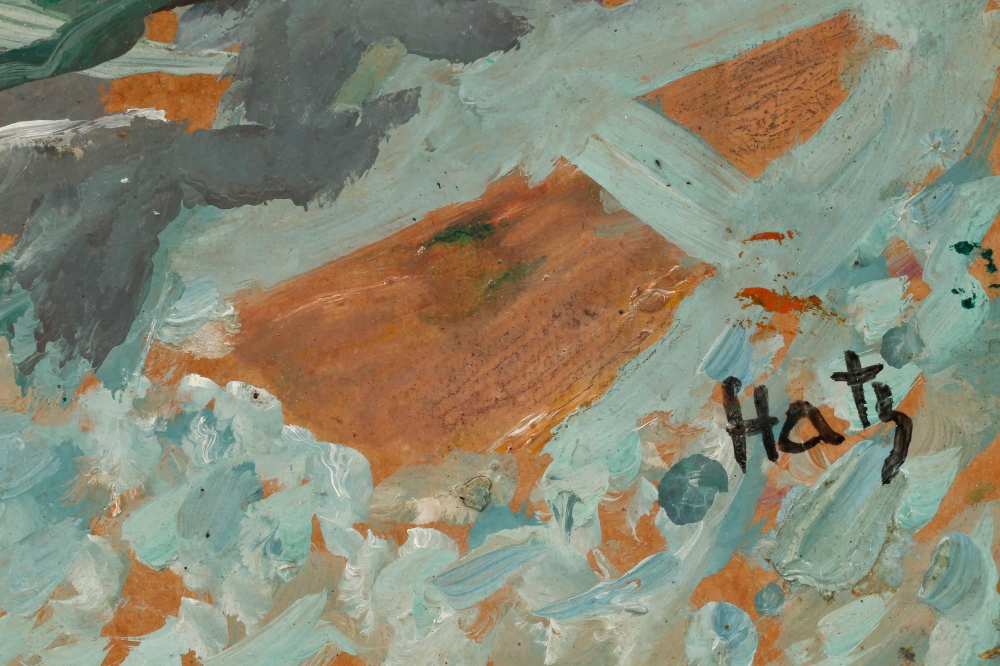 FELIX HATZ, olja på pannå, sign.