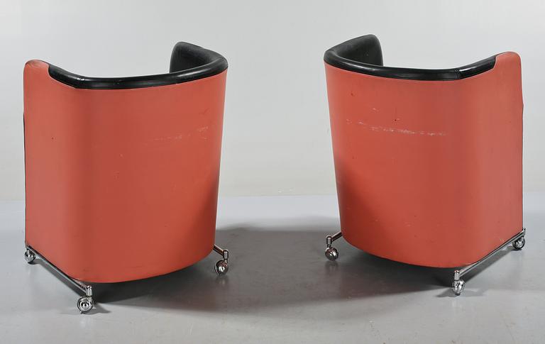 FÅTÖLJER, ett par, Börge Lindau samt Bo Lindekrantz, Lammhults, 1980-tal.