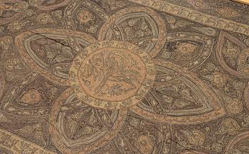 A silver embroidery tapestry, Ottoman Empire, first half of the 19th century, c. 260 x 153 cm.