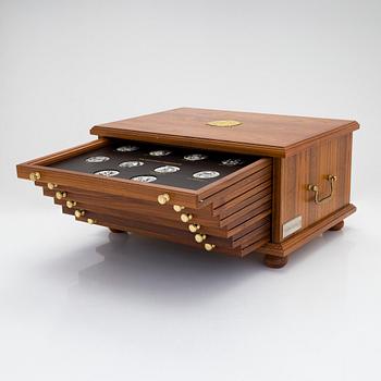 Medaljsamling, 60 st, sterlingsilver, "Sverige och dess regenter", Mynthuset, Sporrong, 1970-tal.