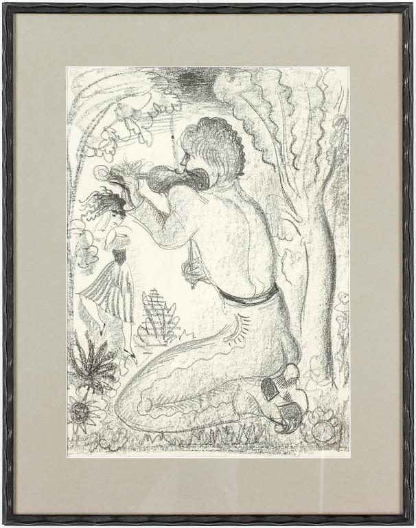 ISAAC GRÜNEWALD, litografi, ej signerad.