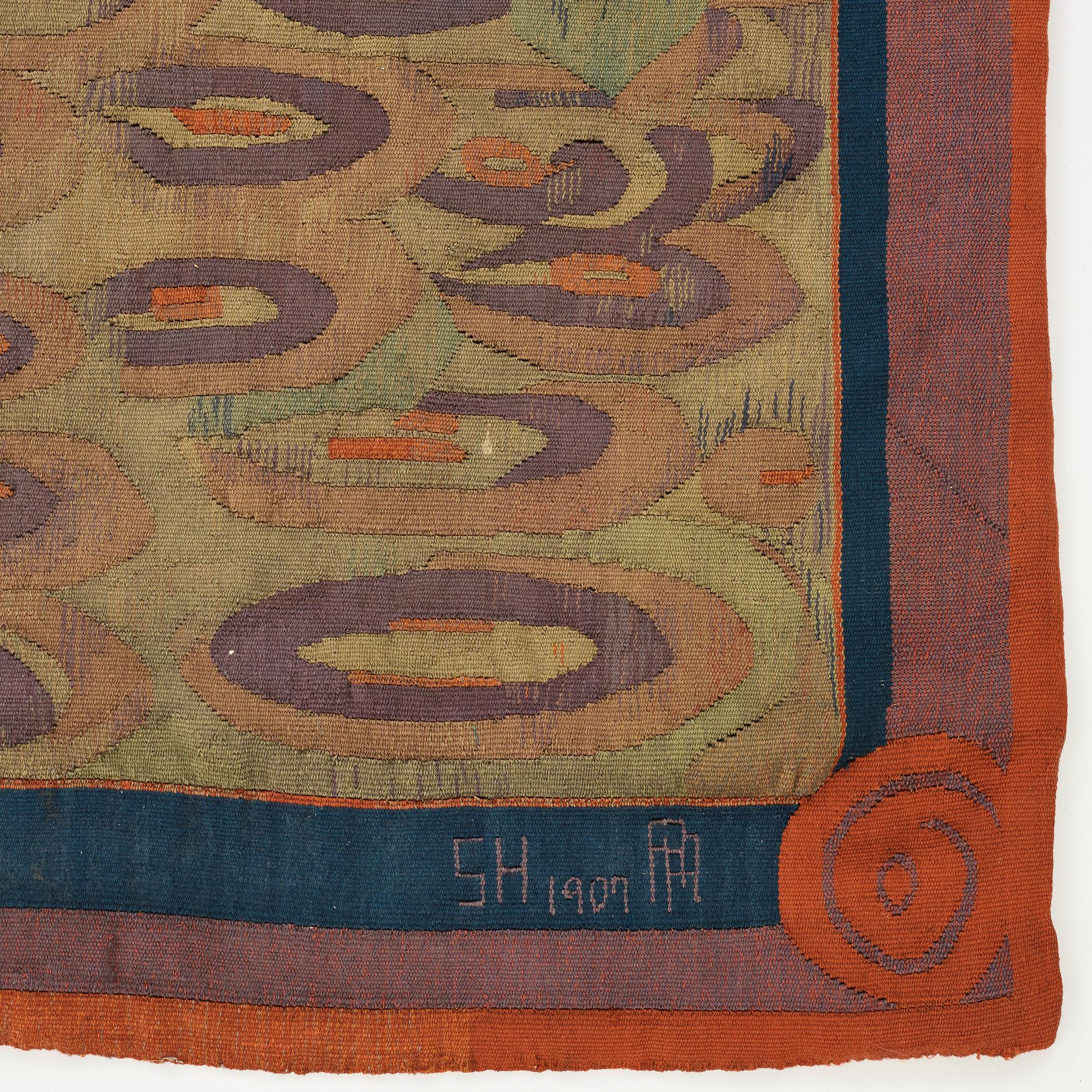 Sigrid Hjertén, a tapestry, tapestry weave, approximately 245 x 125 cm, signed AA SH 1907 HV.
