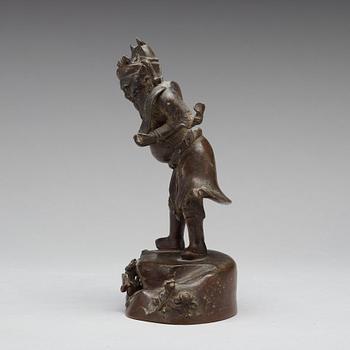 A bronze figure of a deity, Qing dynasty, 17/18th Century.