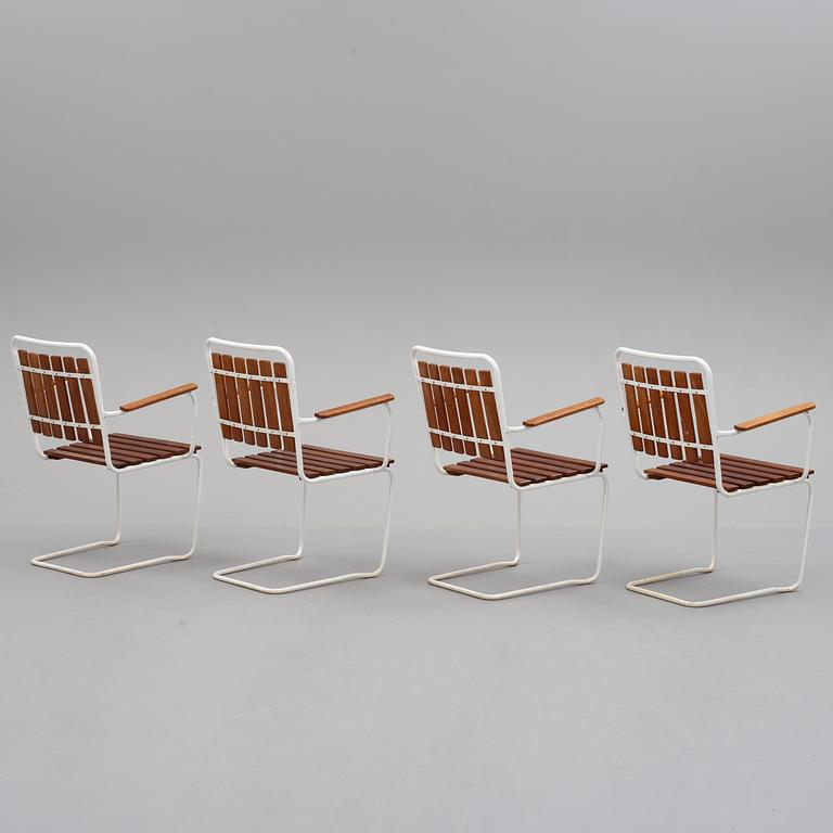 TRÄDGÅRDSGRUPP, 5 delar, 1950-/60-tal.