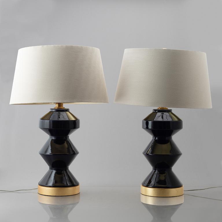 Table lamps a pair "Zig Zag", Visual Comfort, contemporary.