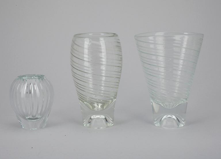 VASER, 3 st, glas, "Löytö" (Fynd)-serien, Tapio Wirkkala.