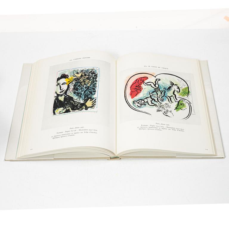 Marc Chagall, böcker, 6 st, "Chagall Lithographe I-VI, 1922-1985", Fernand Mourlot.