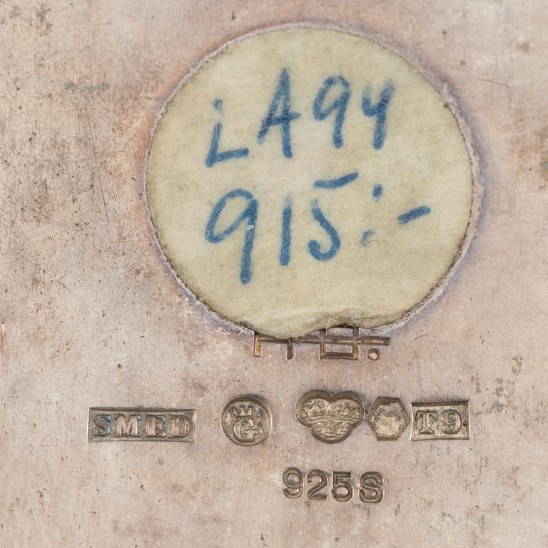 Lars Arby, fyra hängen, sterlingsilver och emalj, Göteborg 1969, 1970 och 1983.