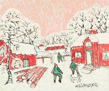 Uno Vallman, Winter in the village.