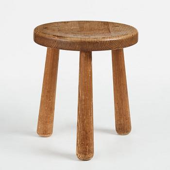 Axel Einar Hjorth, a stained pine "Utö" stool, Nordiska Kompaniet, Sweden 1930's.