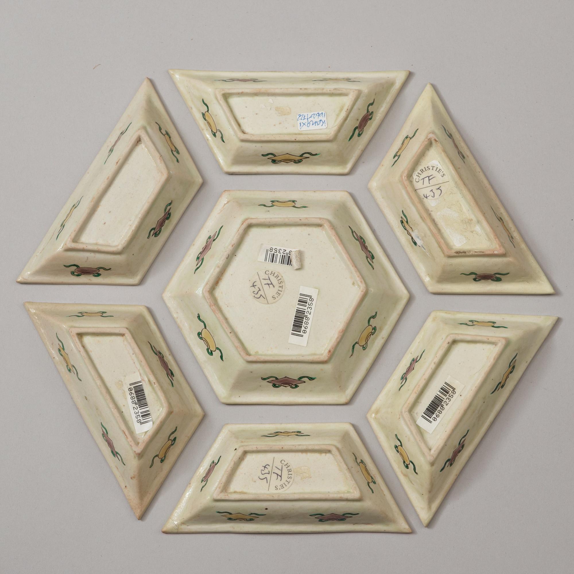 CABARET, sju delar, biskvi. Qing dynastin, Kangxi (1662-1722).