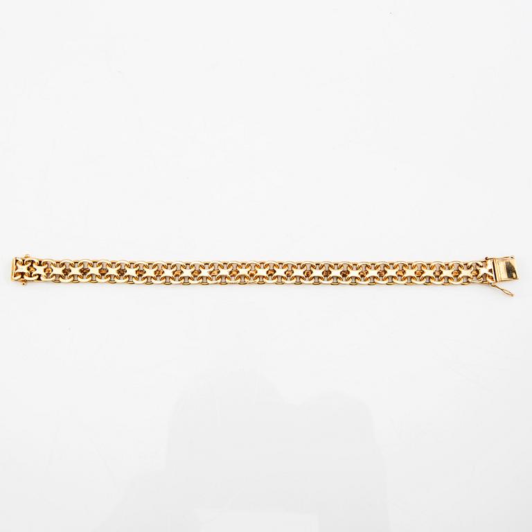 Armband X-länk 18K guld, Erik Wahlbeck Stockholm 1948.