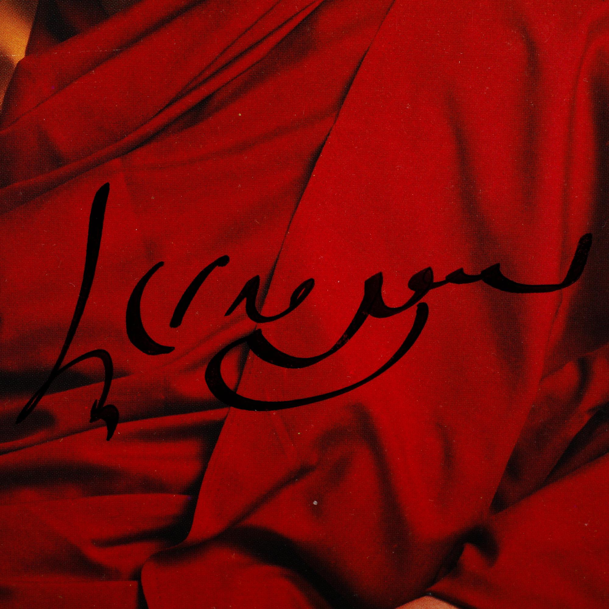 AUTOGRAF på FOTOGRAFI, Dalai Lama, egenhändigt sign med tusch.