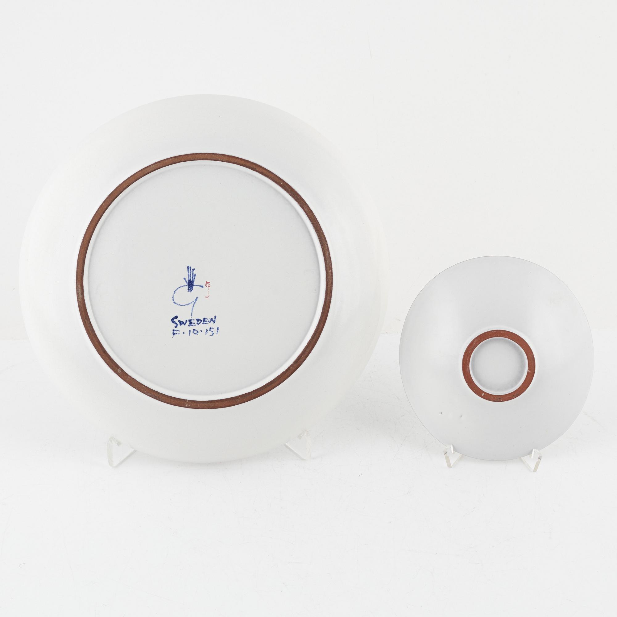 Stig Lindberg, three earthenware bowls, Gustavsberg Studio, Sweden.
