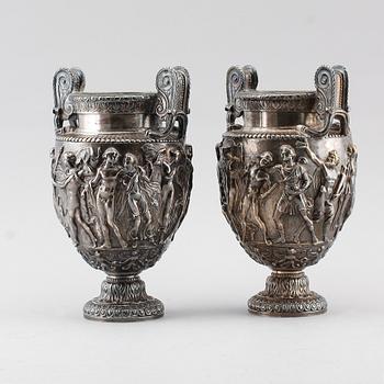 URNOR, 1 par, argent haché, omkring år 1900.