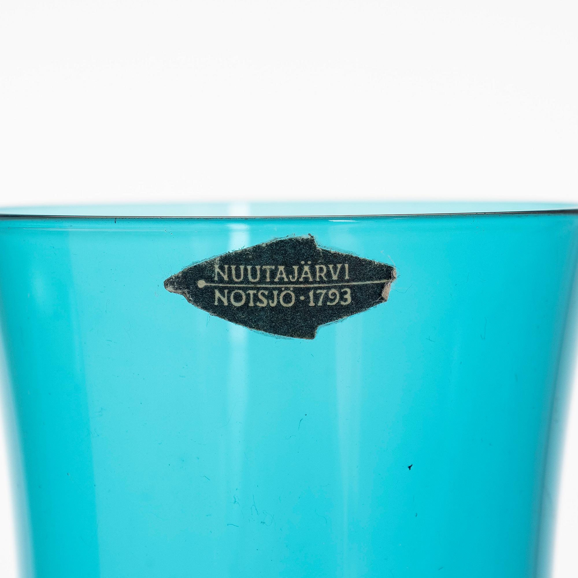 Kaj Franck,  18 model 1725 "Trumpetti" drinking glasses Nuutajärvi Notsjö, Finland. 1958-63.