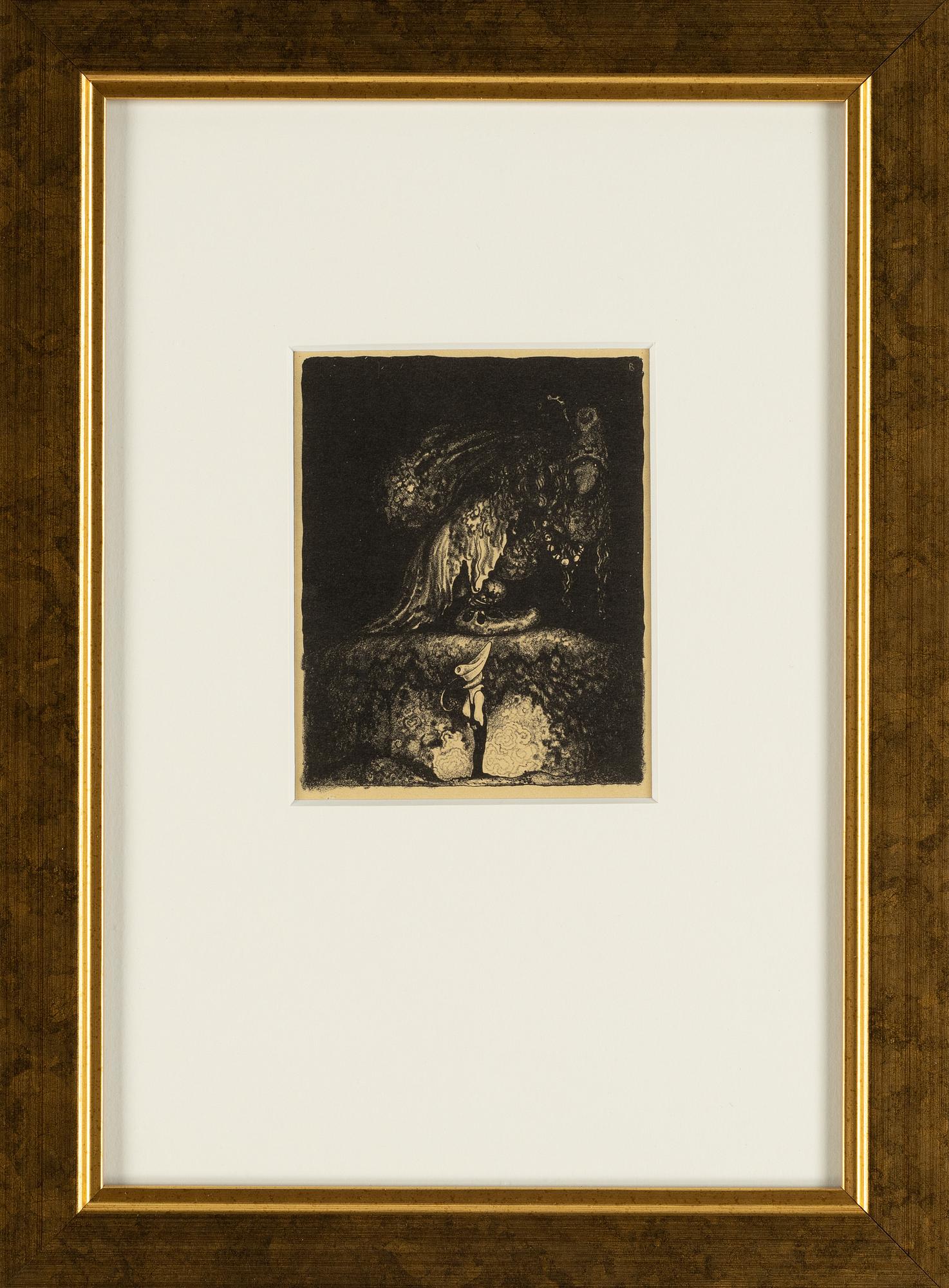 John Bauer, litografi, ur sviten "Troll" 1915. Signerad B i trycket.