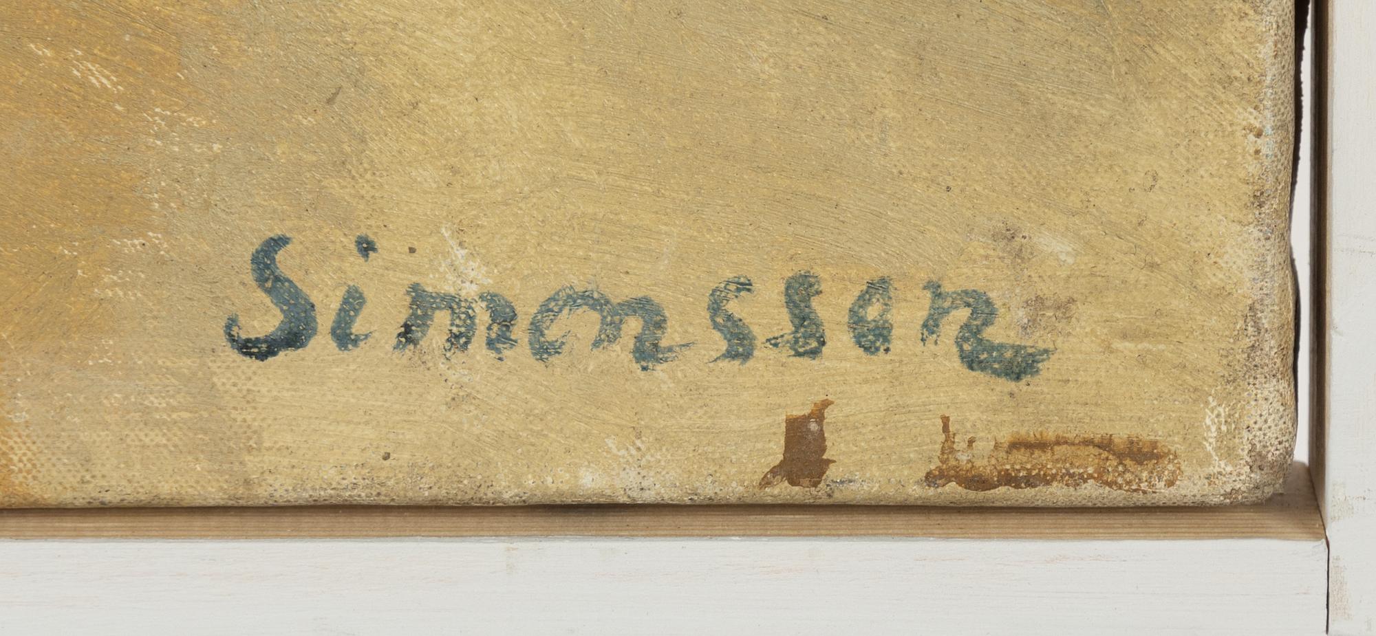 Birger Simonsson, olja på duk, signerad Simonsson, daterad 1924 a tergo.
