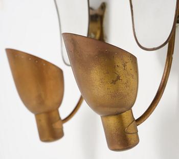 Carl-Axel Acking, vägglampor, ett par, modell "5029", Bröderna Malmströms Metallvarufabrik, Malmö, 1940-tal.